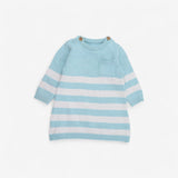 Blue and White Stripe Knit Sweater Dress 