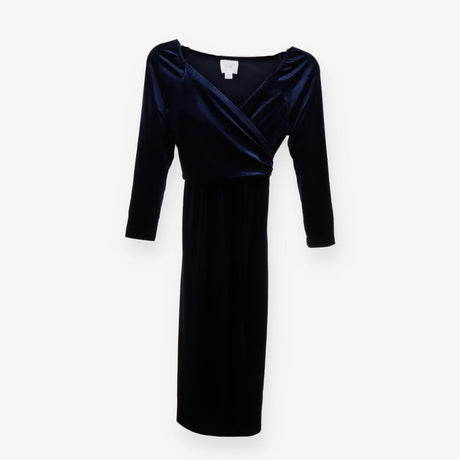 Luxe Velvet Wrap Maternity Dress Occasion Party