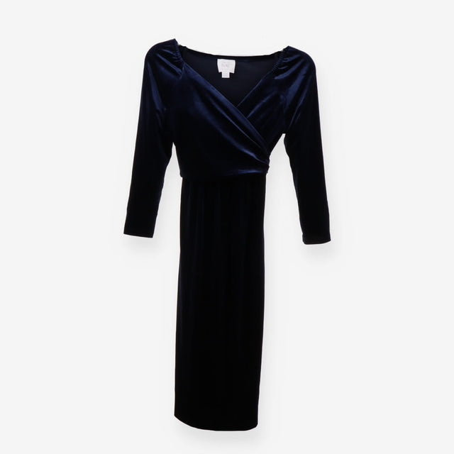 Luxe Velvet Wrap Maternity Dress Occasion Party