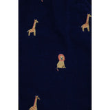 Navy cord lined lion and giraffe dungarees