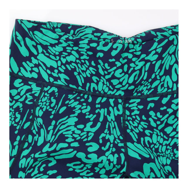 Green & Navy Abstract Print High Waisted Leggings