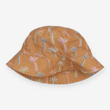 Bucket Hat Brown and Multi Colour Palm Trees