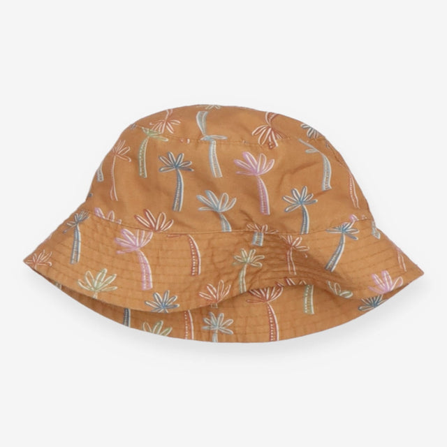 Bucket Hat Brown and Multi Colour Palm Trees
