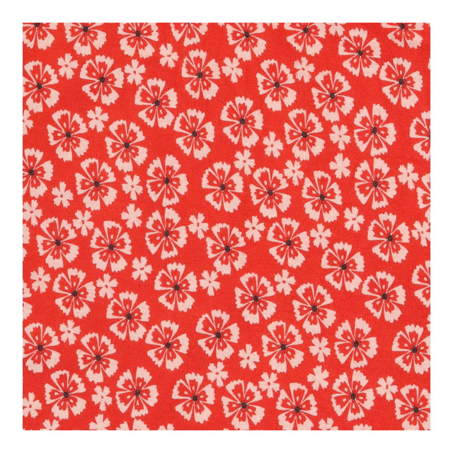 Maxi Dress Red Cream Floral Print Tiered