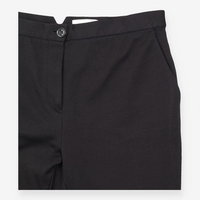 Black Stretch Cotton Blend Smart Tailored Slim Leg