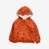 Orange Llama inside fleece hoodie