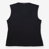 Draped Top Black Sleeveless Cowl Neck