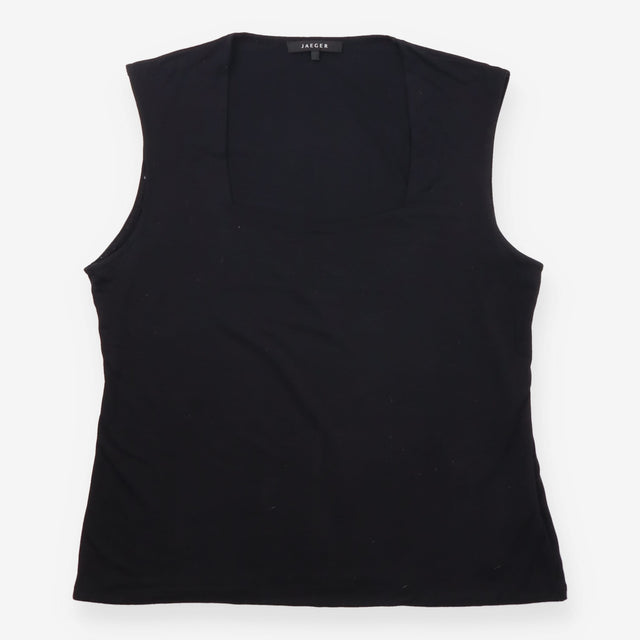 Draped Top Black Sleeveless Cowl Neck