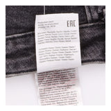  Washed Black Raw Fray Hem Stretch Denim Skirt