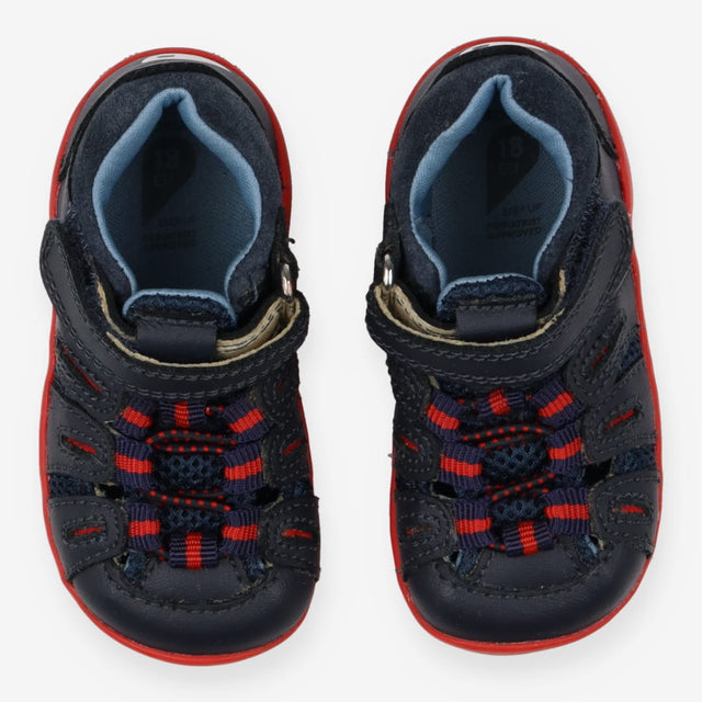 Baby Navy Leather Sandals