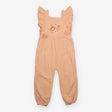 Peach Pink Dungarees with Flowers
