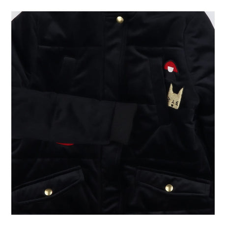 Coat Sonia Rykiel velour padded black heart lips