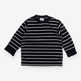 T-Shirt Long Sleeve Velour Navy Striped