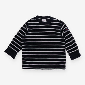 T-Shirt Long Sleeve Velour Navy Striped