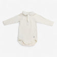 Cream Collared Long Sleeve Bodysuit