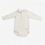 Cream Collared Long Sleeve Bodysuit