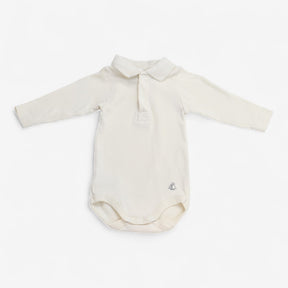 Cream Collared Long Sleeve Bodysuit
