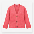 Cardigan V Neck Button Front Marl Pink