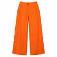 Trousers Linen Wide Leg High Waist Orange Petite