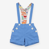 Dungaree Shortie Blue Food Lining