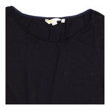 Midi Dress Black Jersey Short Sleeve Gathered Wais