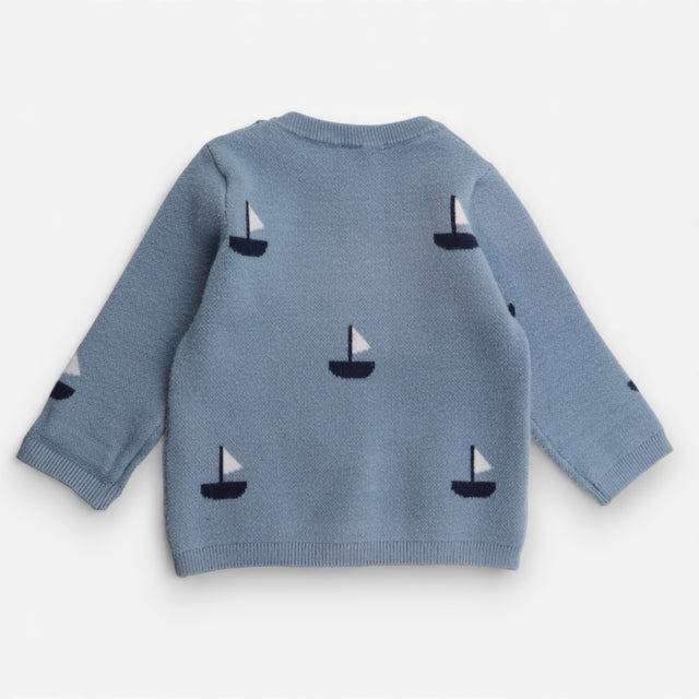 Outfit Blue Sweater and Trouser with Sail Boats