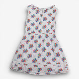 Dress Woven White Floral Print 