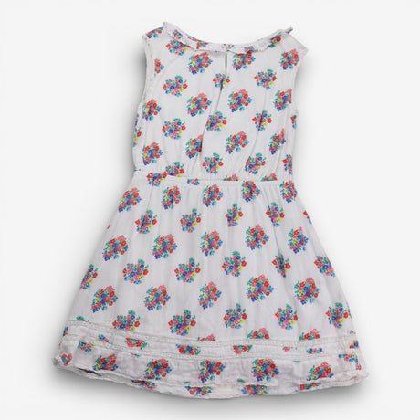 Dress Woven White Floral Print 