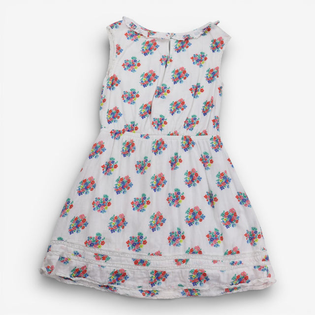 Dress Woven White Floral Print 