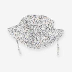 White floral sunhat with strap