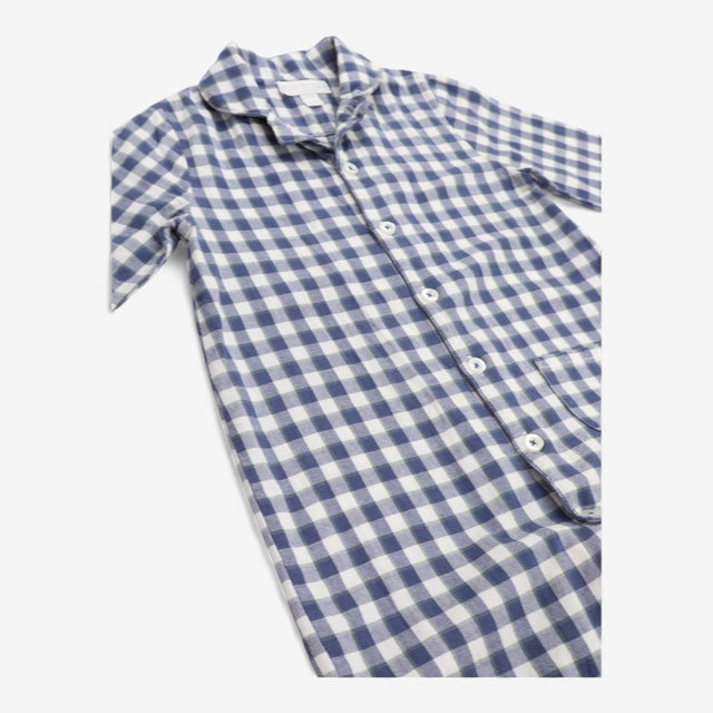 Blue Check Button Up Pyjamas
