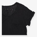 rag & bone Black Slub Cotton T Shirt Size M Design