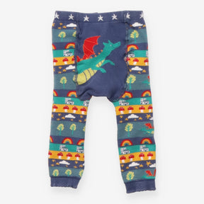 Leggings knit navy dragon