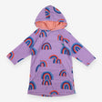 Towel poncho purple rainbows