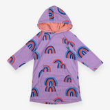 Towel poncho purple rainbows