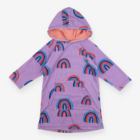 Towel poncho purple rainbows