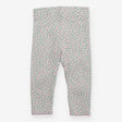 Leggings white pink green flowers