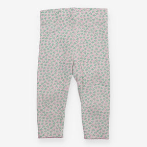 Leggings white pink green flowers
