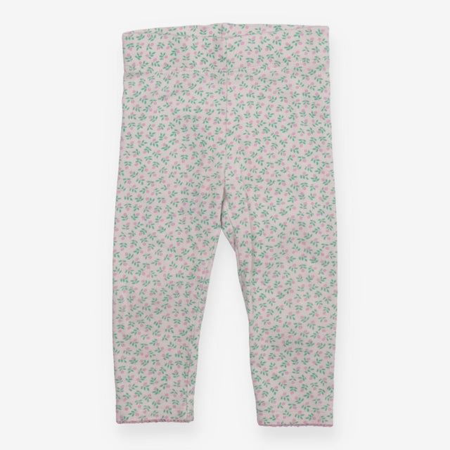 Leggings white pink green flowers