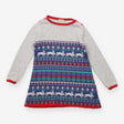 Knit dress long sleeve festive fairisle