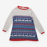 Knit dress long sleeve festive fairisle
