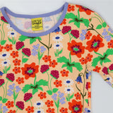 Dress jersey short sleeve peach floral