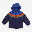 Coat Padded Blue, Orange and Green Block