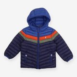 Coat Padded Blue, Orange and Green Block