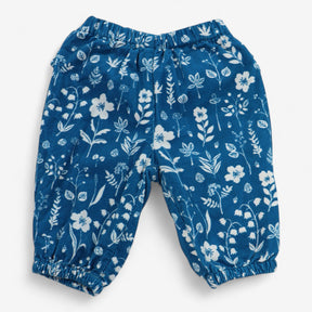 Blue Floral Cord Trousers