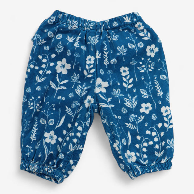 Blue Floral Cord Trousers