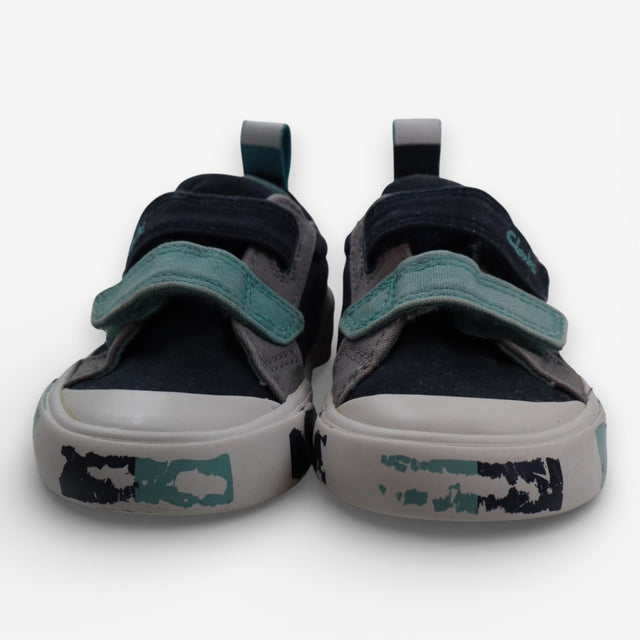 Trainers blue small canvas with Velcro straps
