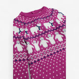 Purple Knit Dress with Polar Bears