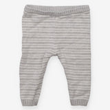 Knit Joggers Grey and White Stripe