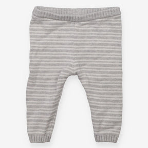 Knit Joggers Grey and White Stripe
